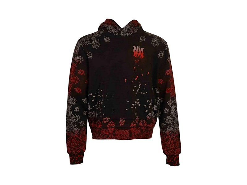 Pre-owned Amiri Men's  Bandana Bleach Hoodie In Red